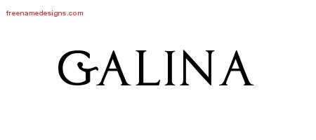Galina Regal Victorian Name Tattoo Designs