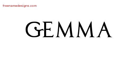 Gemma Regal Victorian Name Tattoo Designs