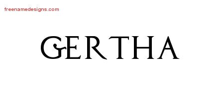 Gertha Regal Victorian Name Tattoo Designs