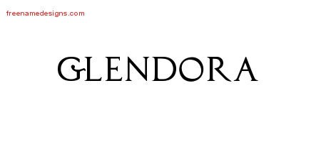 Glendora Regal Victorian Name Tattoo Designs