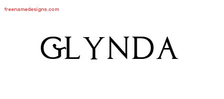 Glynda Regal Victorian Name Tattoo Designs