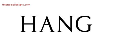 Hang Regal Victorian Name Tattoo Designs