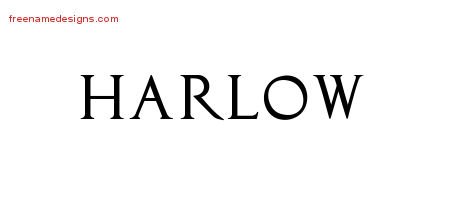 Harlow Regal Victorian Name Tattoo Designs