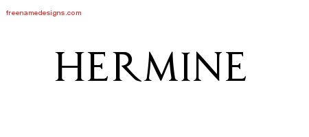 Hermine Regal Victorian Name Tattoo Designs