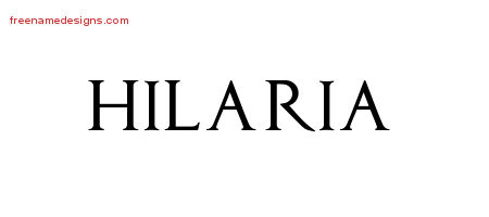 Hilaria Regal Victorian Name Tattoo Designs