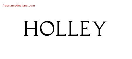Holley Regal Victorian Name Tattoo Designs