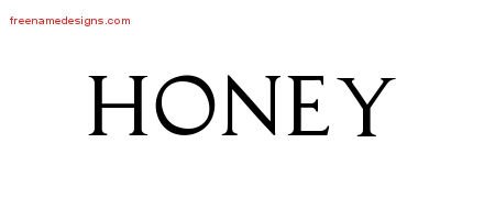 Honey Regal Victorian Name Tattoo Designs