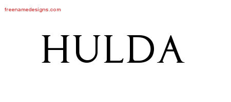 Hulda Regal Victorian Name Tattoo Designs