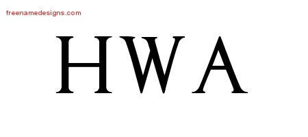 Hwa Regal Victorian Name Tattoo Designs