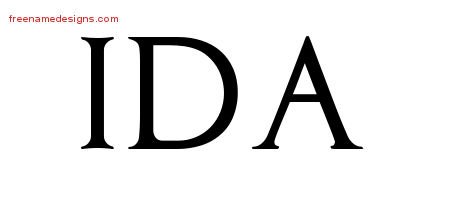 Ida Regal Victorian Name Tattoo Designs