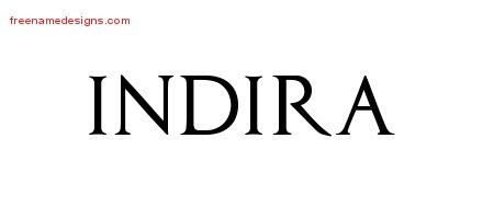 Indira Regal Victorian Name Tattoo Designs