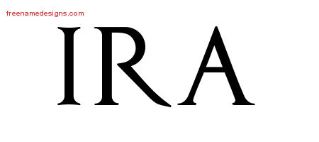 Ira Regal Victorian Name Tattoo Designs