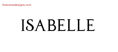 Isabelle Regal Victorian Name Tattoo Designs