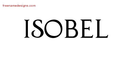 Isobel Regal Victorian Name Tattoo Designs