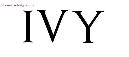 Ivy Regal Victorian Name Tattoo Designs