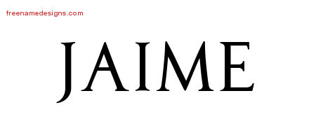 Jaime Regal Victorian Name Tattoo Designs