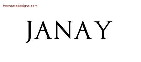 Janay Regal Victorian Name Tattoo Designs