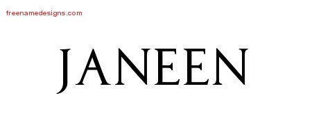 Janeen Regal Victorian Name Tattoo Designs