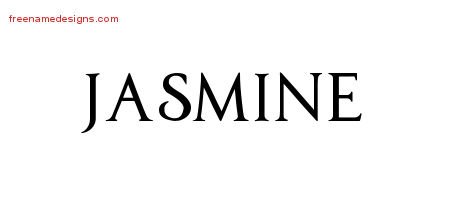 Jasmine Regal Victorian Name Tattoo Designs