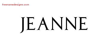 Jeanne Regal Victorian Name Tattoo Designs