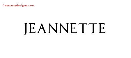 Jeannette Regal Victorian Name Tattoo Designs