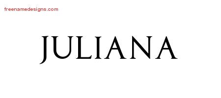 Juliana Regal Victorian Name Tattoo Designs