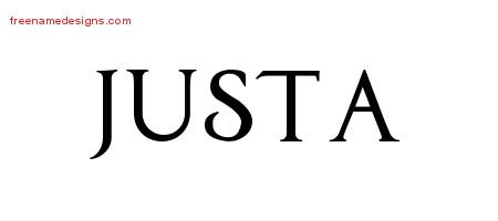 Justa Regal Victorian Name Tattoo Designs