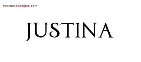 Justina Regal Victorian Name Tattoo Designs