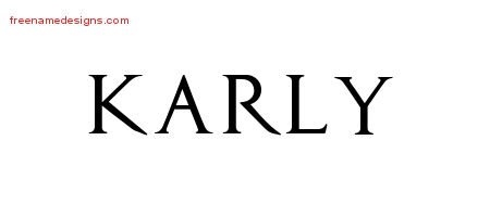 Karly Regal Victorian Name Tattoo Designs