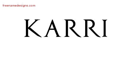 Karri Regal Victorian Name Tattoo Designs