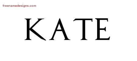 Kate Regal Victorian Name Tattoo Designs