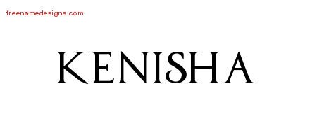 Kenisha Regal Victorian Name Tattoo Designs