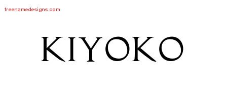 Kiyoko Regal Victorian Name Tattoo Designs