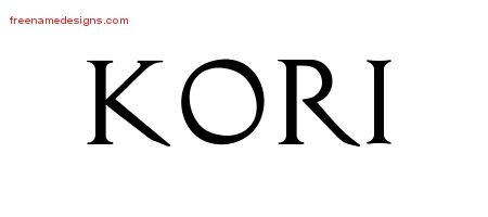 Kori Regal Victorian Name Tattoo Designs