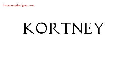 Kortney Regal Victorian Name Tattoo Designs