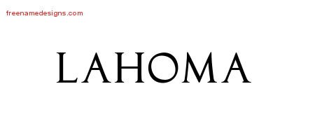 Lahoma Regal Victorian Name Tattoo Designs