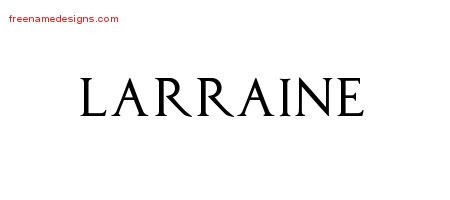 Larraine Regal Victorian Name Tattoo Designs