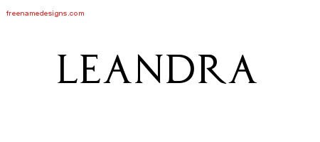 Leandra Regal Victorian Name Tattoo Designs