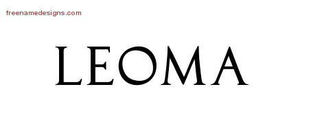 Leoma Regal Victorian Name Tattoo Designs