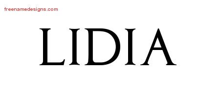 Lidia Regal Victorian Name Tattoo Designs