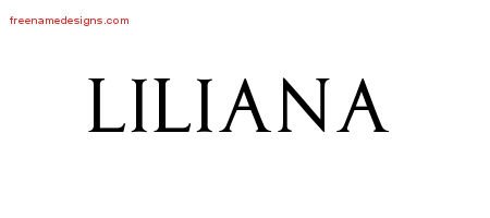 Liliana Regal Victorian Name Tattoo Designs