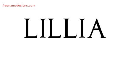 Lillia Regal Victorian Name Tattoo Designs
