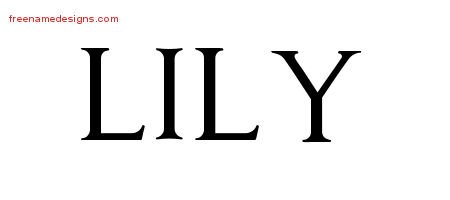 Lily Regal Victorian Name Tattoo Designs