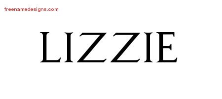 Lizzie Regal Victorian Name Tattoo Designs