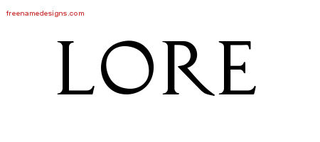 Lore Regal Victorian Name Tattoo Designs