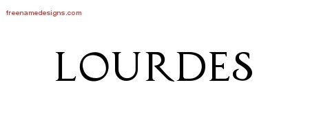 Lourdes Regal Victorian Name Tattoo Designs