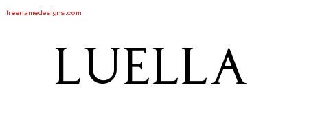 Luella Regal Victorian Name Tattoo Designs