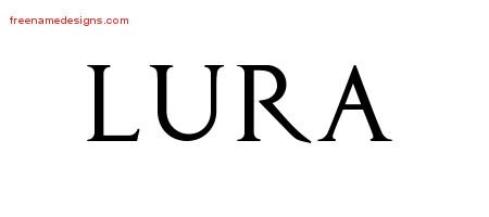 Lura Regal Victorian Name Tattoo Designs