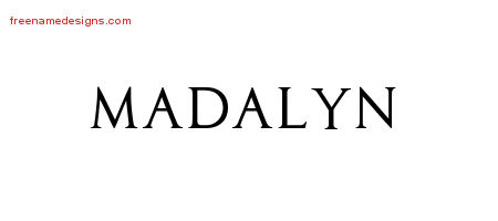 Madalyn Regal Victorian Name Tattoo Designs