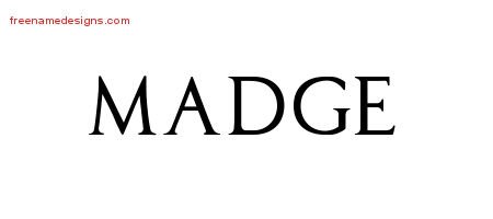 Madge Regal Victorian Name Tattoo Designs
